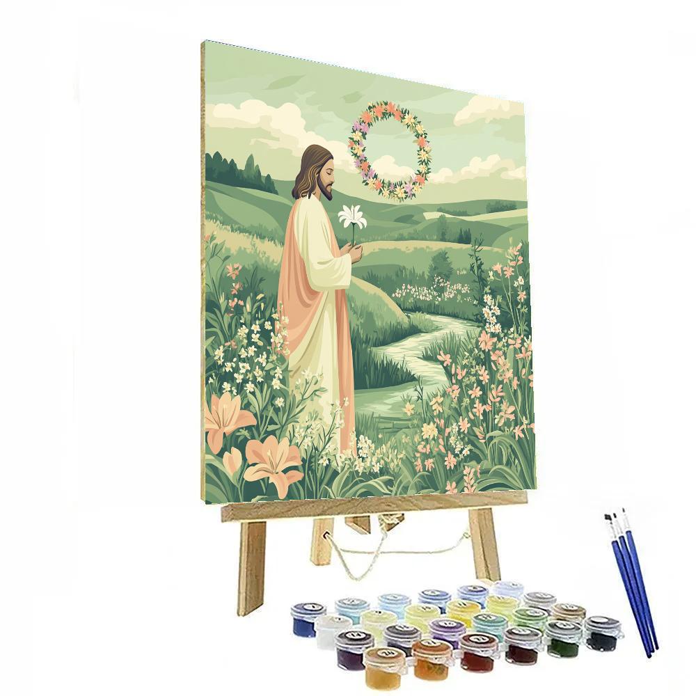 Jesus Halo Of Wildflowers paint by numbers