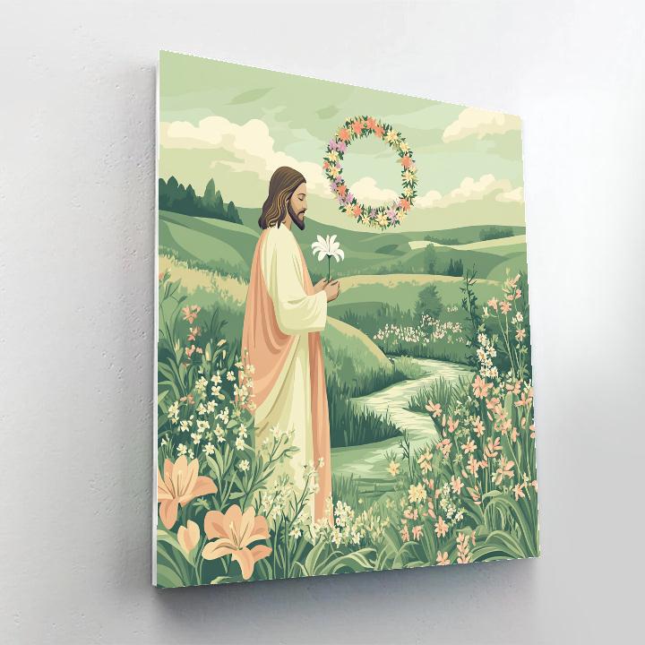 Jesus Halo Of Wildflowers paint by numbers