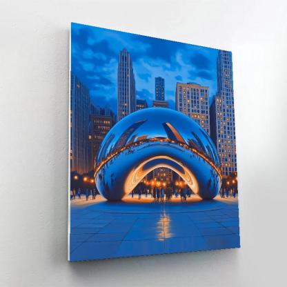 Blue Hour Reflections At Cloud Gate Millennium Park Chicago United States Paint by numbers art