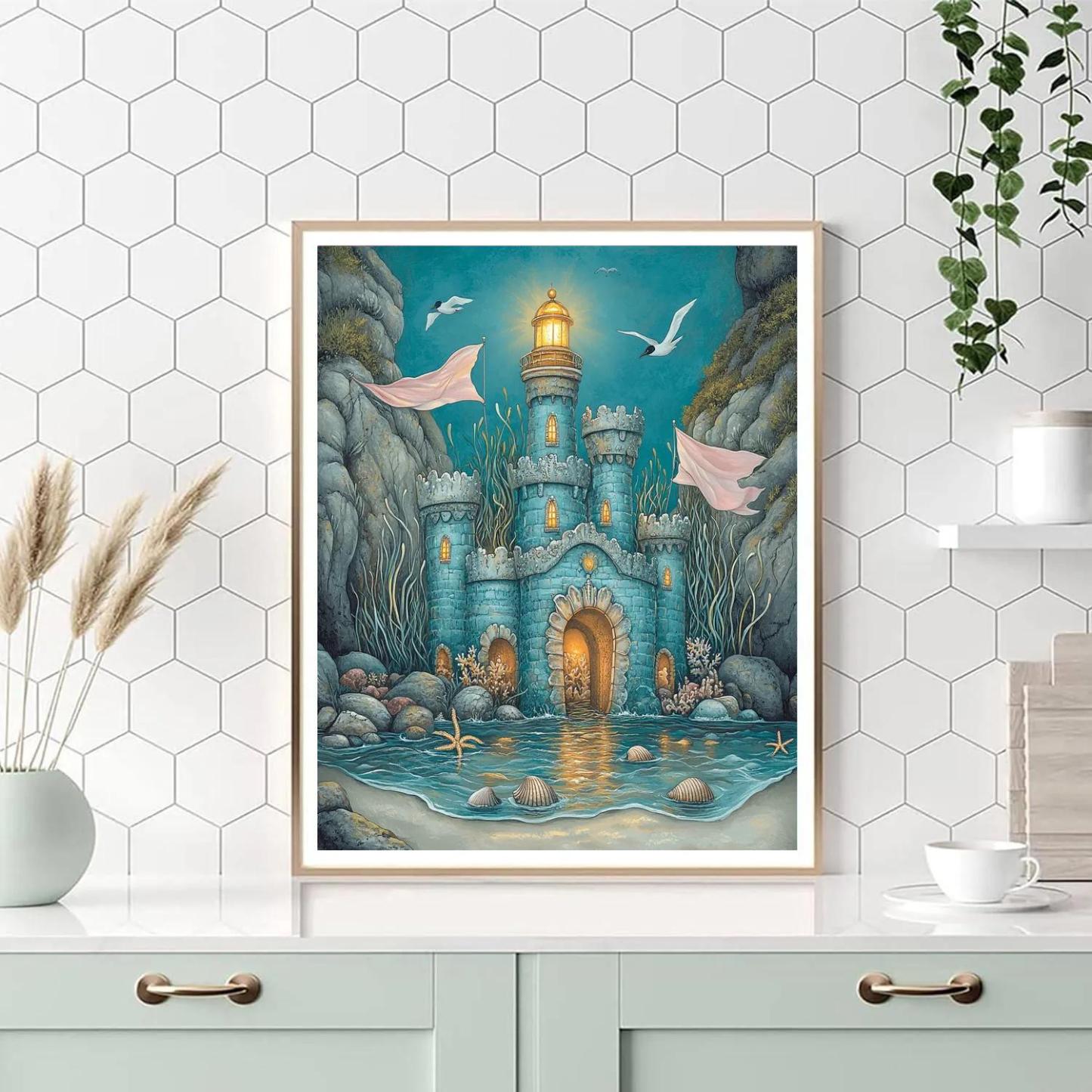 Tideglass Castle On The Reef paint by number