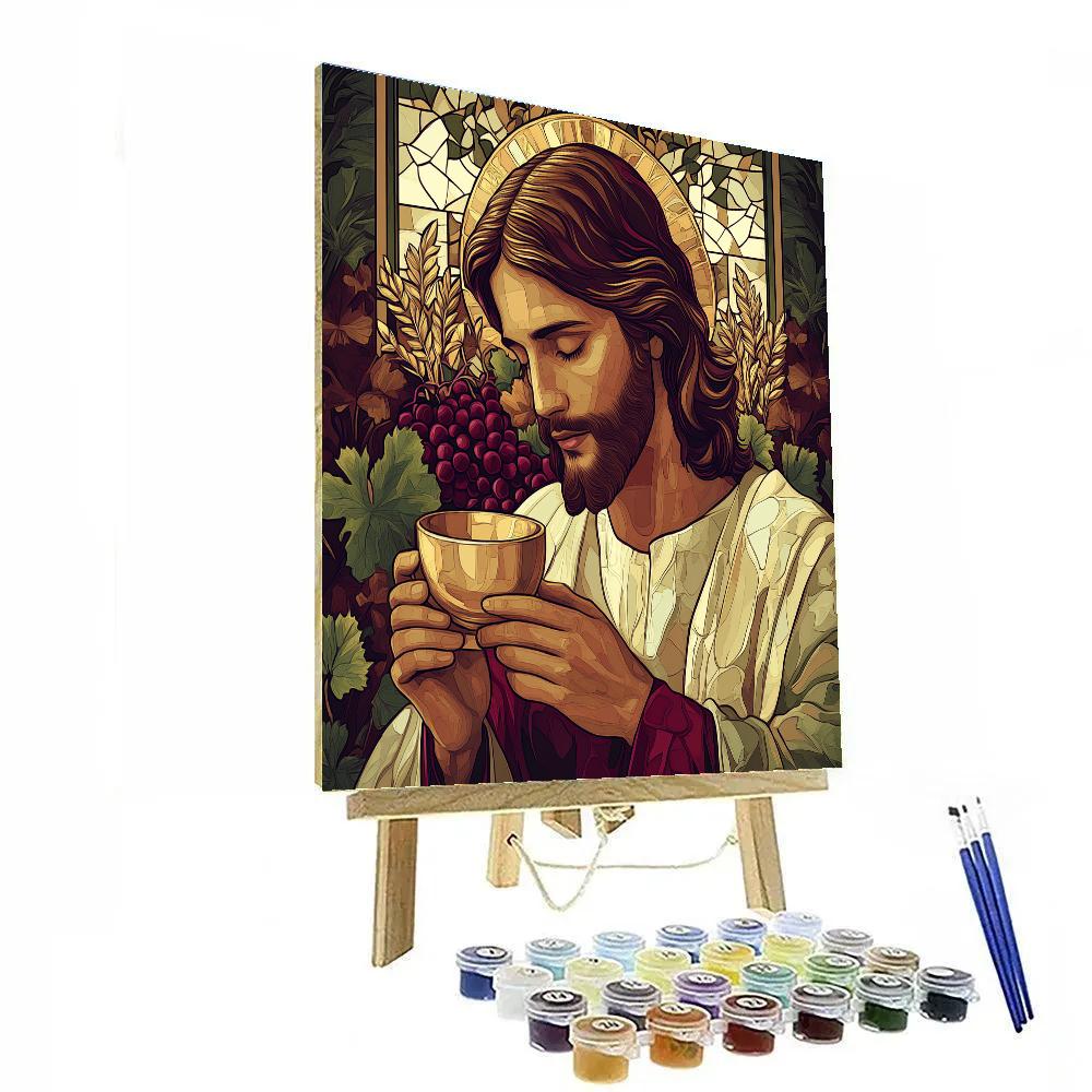 Jesus And The Cup Of New Covenant Numbered painting kits