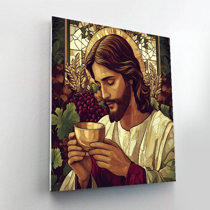 Jesus And The Cup Of New Covenant Numbered painting kits