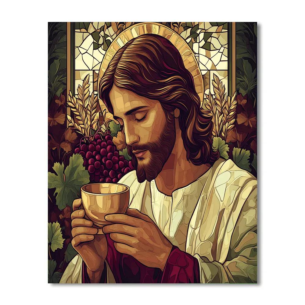 Jesus And The Cup Of New Covenant Numbered painting kits