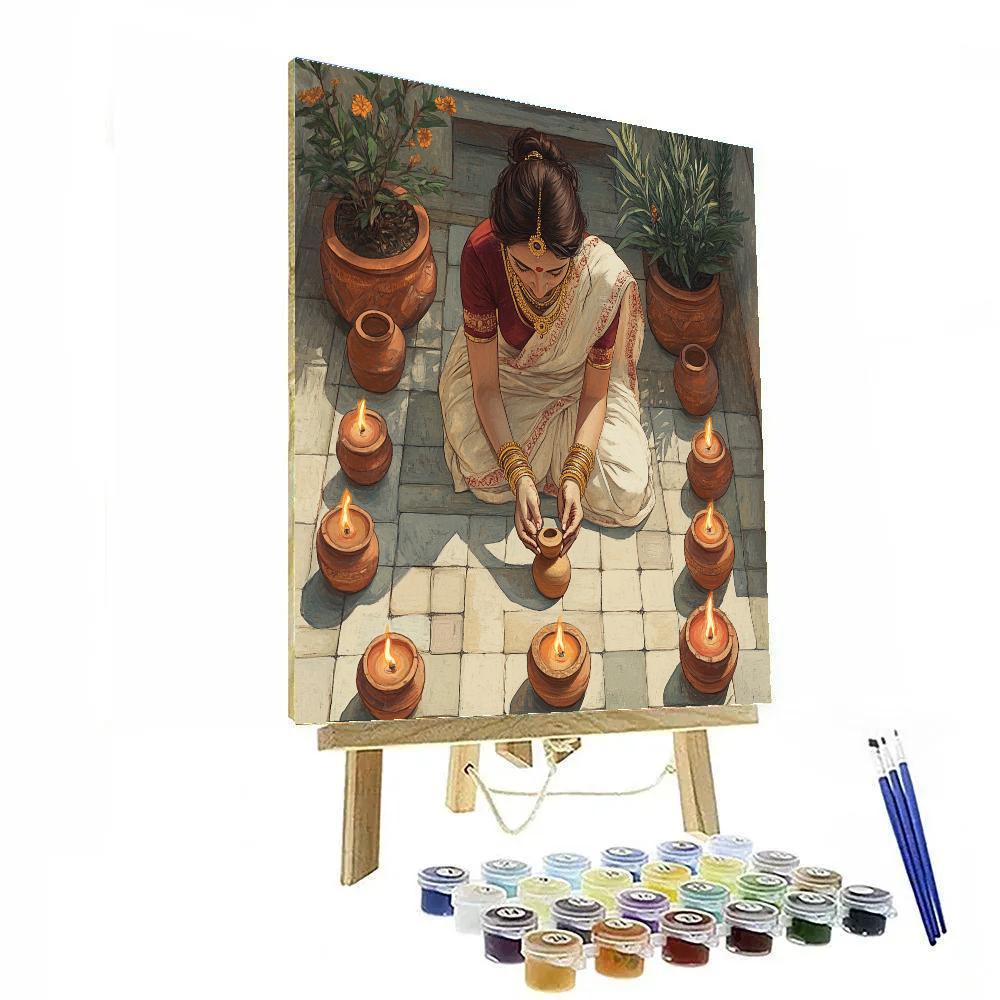 Parvati In The Artisan Courtyard Of Sacred Clay paint by numbers