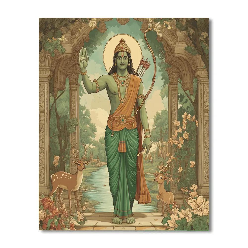Forest Pavilion With Rama Blessing Paint by numbers kits
