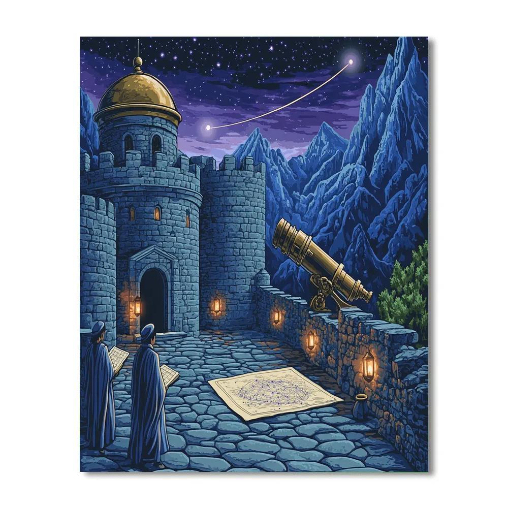 Observatory With Castle Courtyard Painting by numbers kit