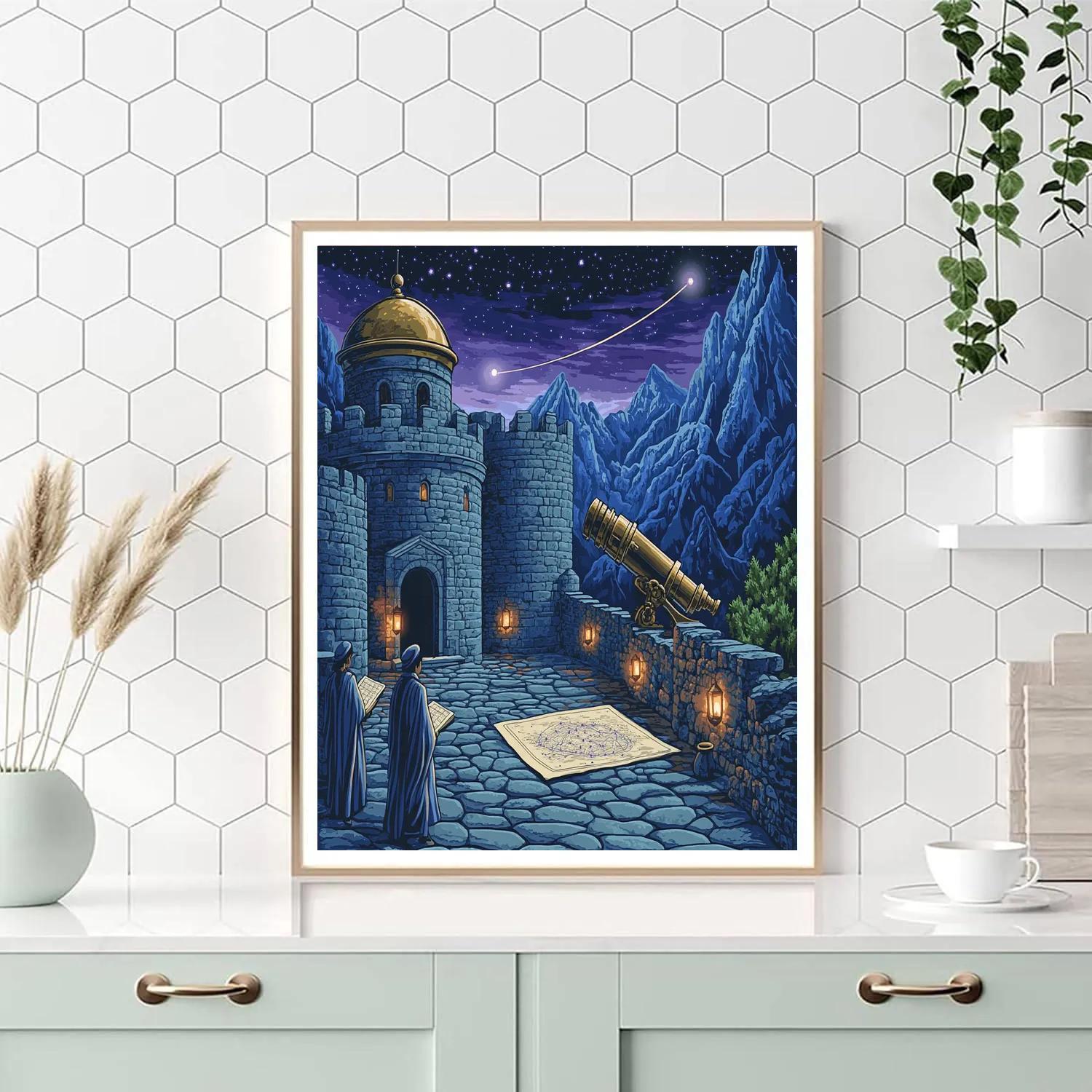 Observatory With Castle Courtyard Painting by numbers kit
