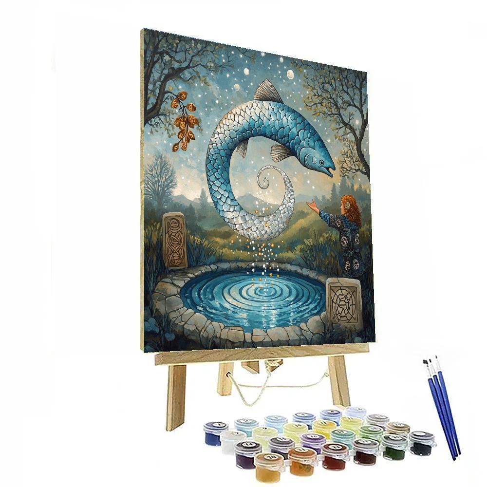 The Salmon Of Wisdom In Celtic Moonlight paint by numbers
