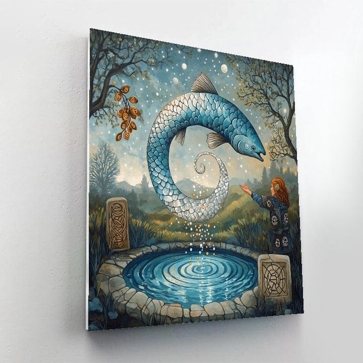 The Salmon Of Wisdom In Celtic Moonlight paint by numbers