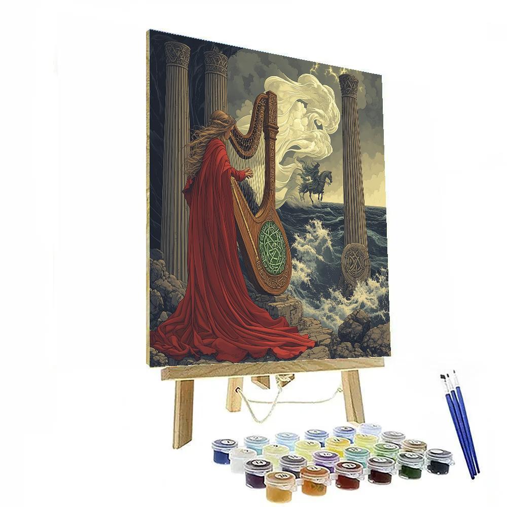 Celtic Crafted Harp Of The Storm Bride Paint by numbers kits