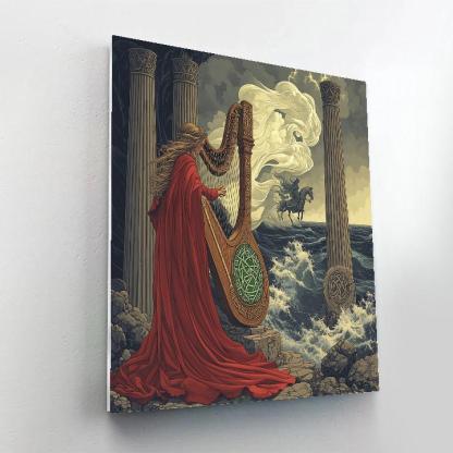 Celtic Crafted Harp Of The Storm Bride Paint by numbers kits