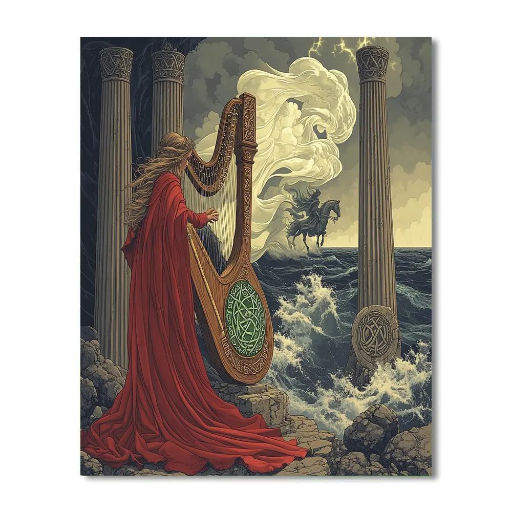 Celtic Crafted Harp Of The Storm Bride Paint by numbers kits