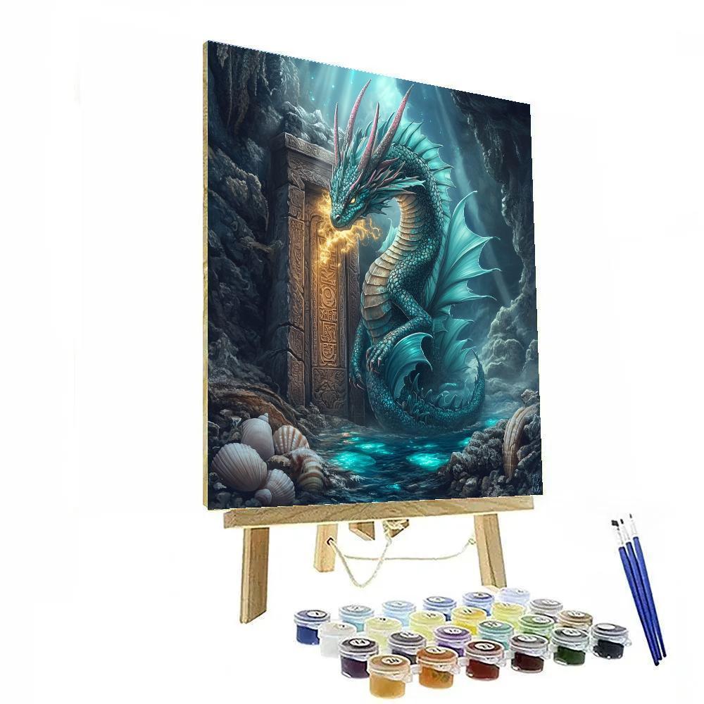 Tidecarved Cavern With Dragon Sentinel Number painting