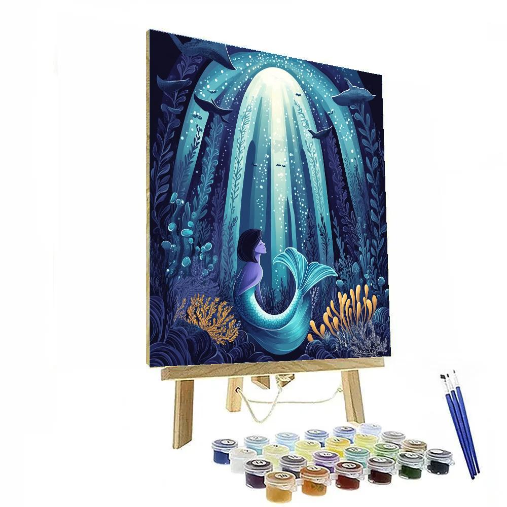 Moonlit Kelp Cathedral Mermaid Paint by numbers art