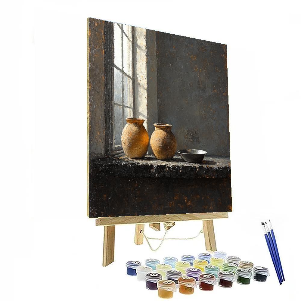 Diego Velázquez Inspired Silvery Bodegon Of Earthenware And Ocher Light DIY paint by numbers