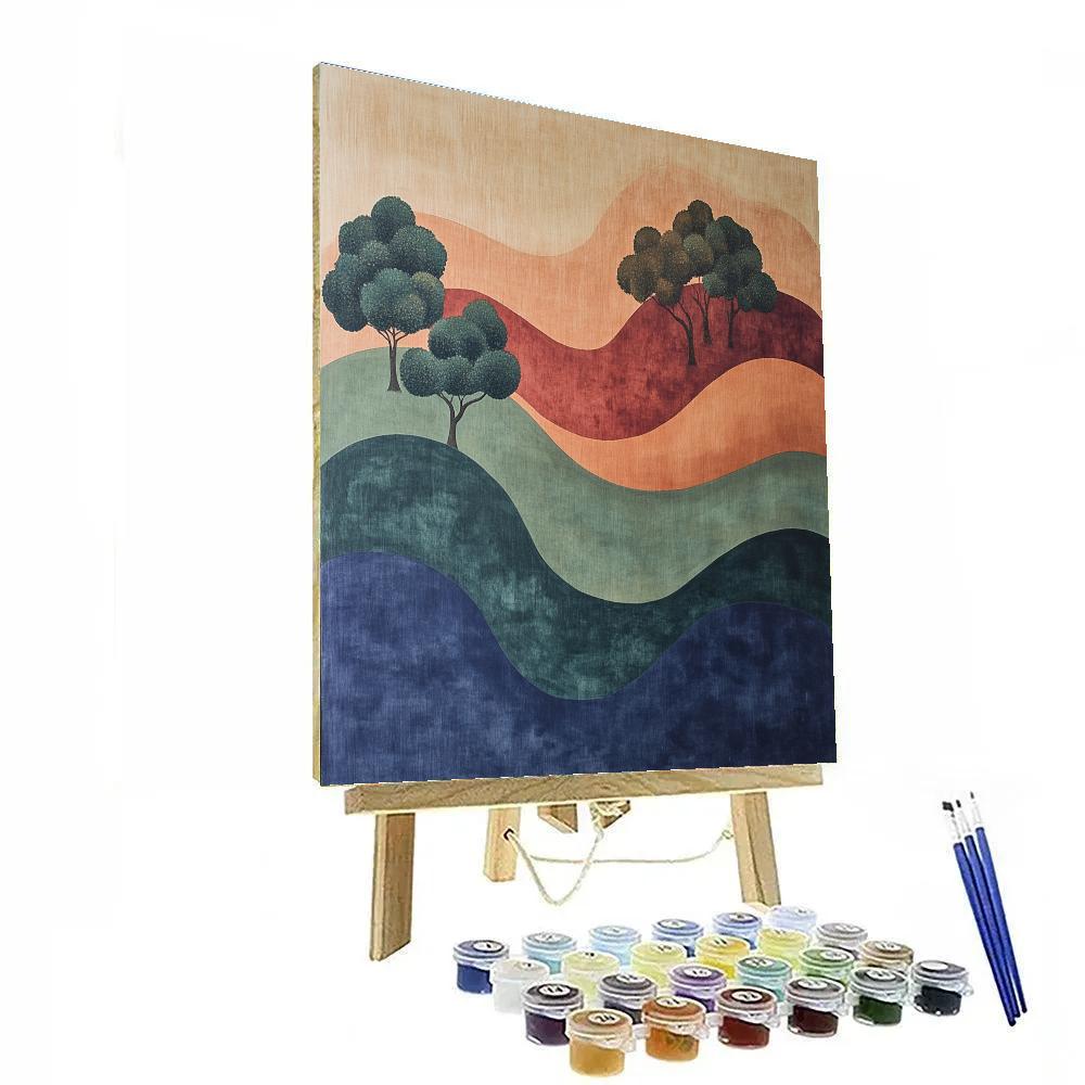 Nandalal Bose Inspired Monsoon Raga Vortices Number painting