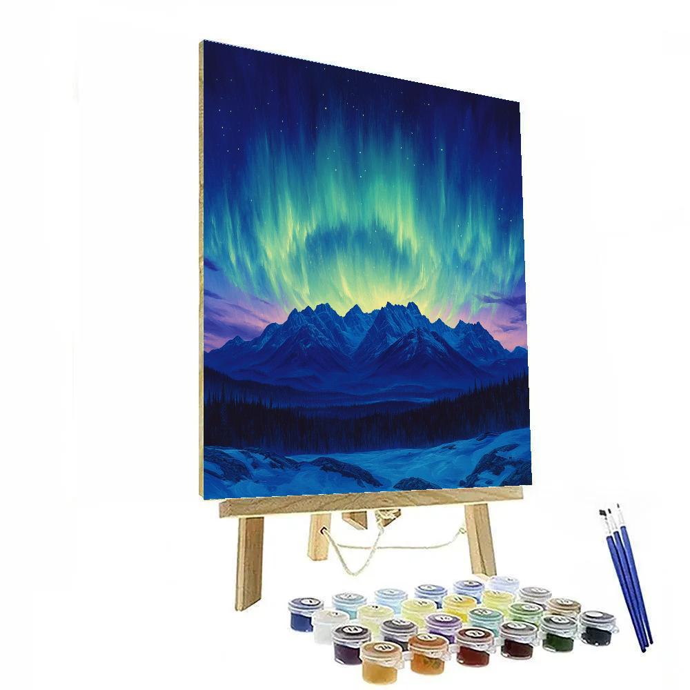 Frederick Varley Inspired Aurora Crown Above Silent Granite Range paint by color