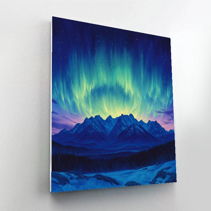 Frederick Varley Inspired Aurora Crown Above Silent Granite Range paint by color