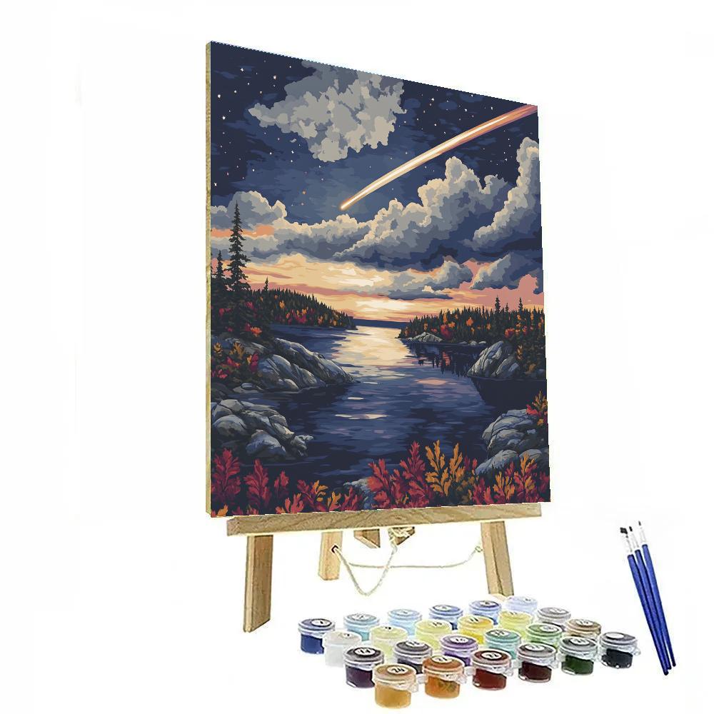 Frederick Varley Inspired Comet Dusk Over Wind Swept Shield Lakes Number painting