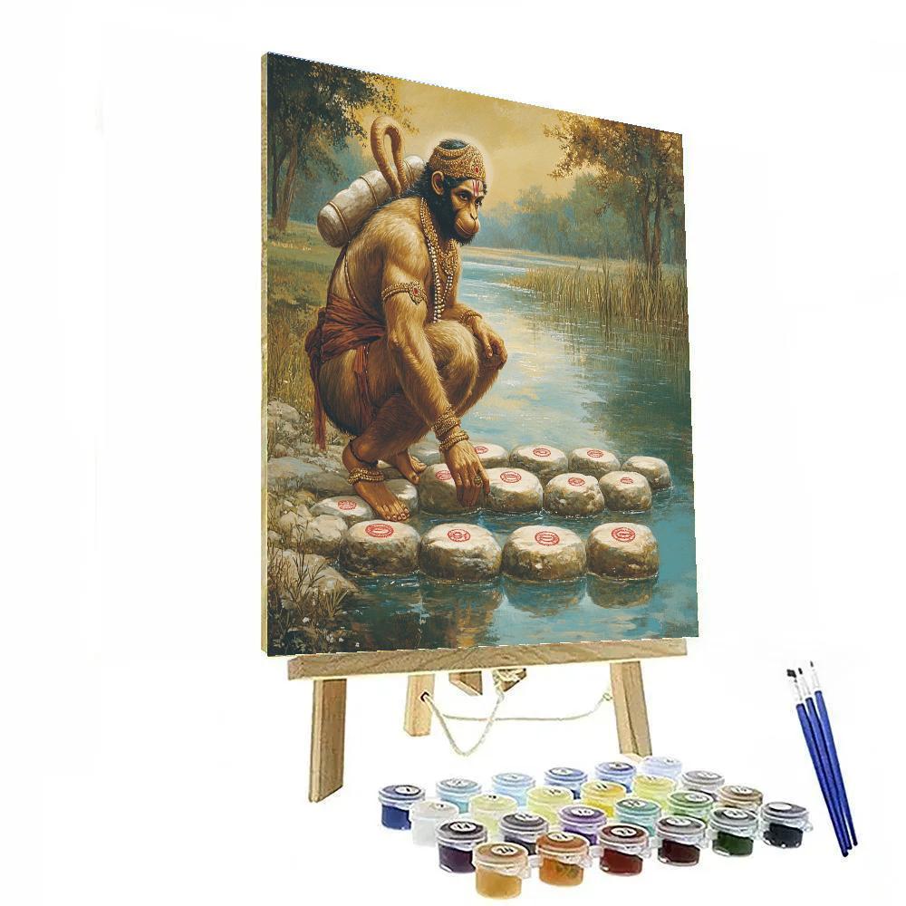 Hanuman River Bridge Of Floating Stones Numbered painting kits