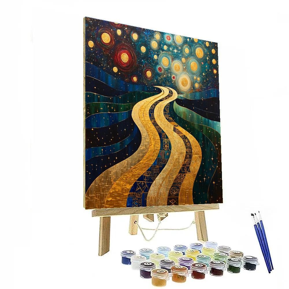 Gustav Klimt Inspired Aurora Of The Silent Nebula DIY paint by numbers