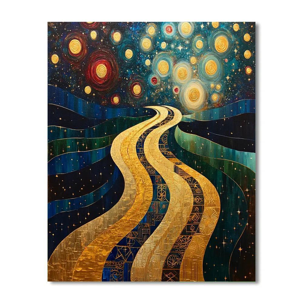 Gustav Klimt Inspired Aurora Of The Silent Nebula DIY paint by numbers