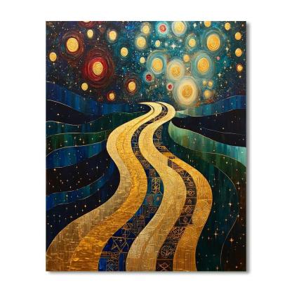 Gustav Klimt Inspired Aurora Of The Silent Nebula DIY paint by numbers