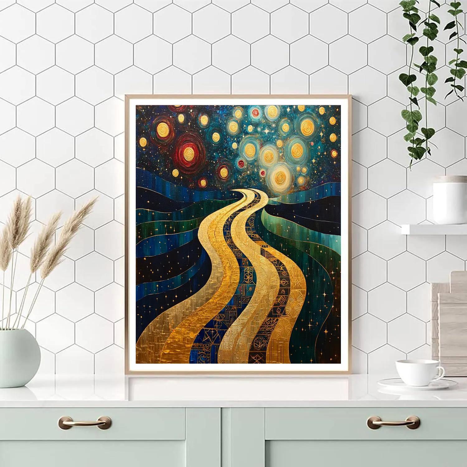 Gustav Klimt Inspired Aurora Of The Silent Nebula DIY paint by numbers