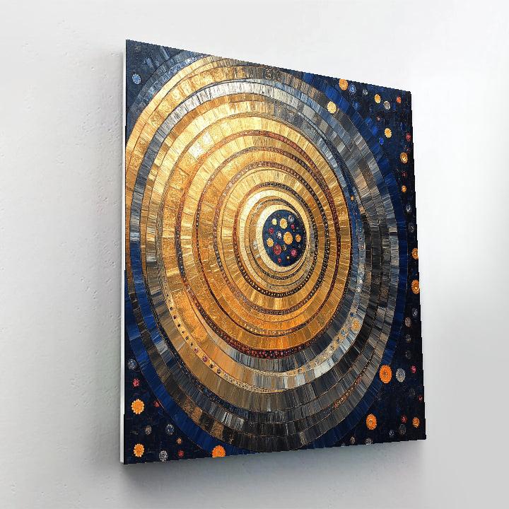 Gustav Klimt Inspired Echoes Of Time In A Gilded Singularity painting number kit