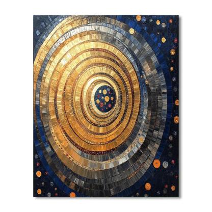 Gustav Klimt Inspired Echoes Of Time In A Gilded Singularity painting number kit