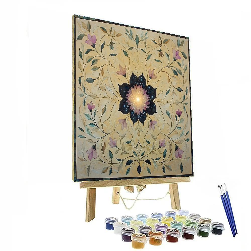 Alphonse Mucha Inspired Nebula Floralia Mandala Paint by numbers kits