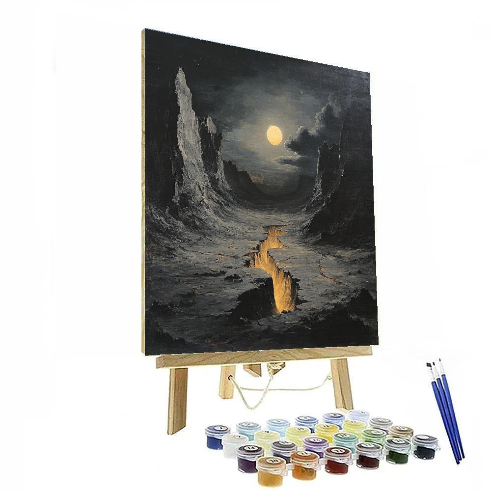 Francisco Goya Inspired Lunar Ravine With Ocher Rift painting number kit