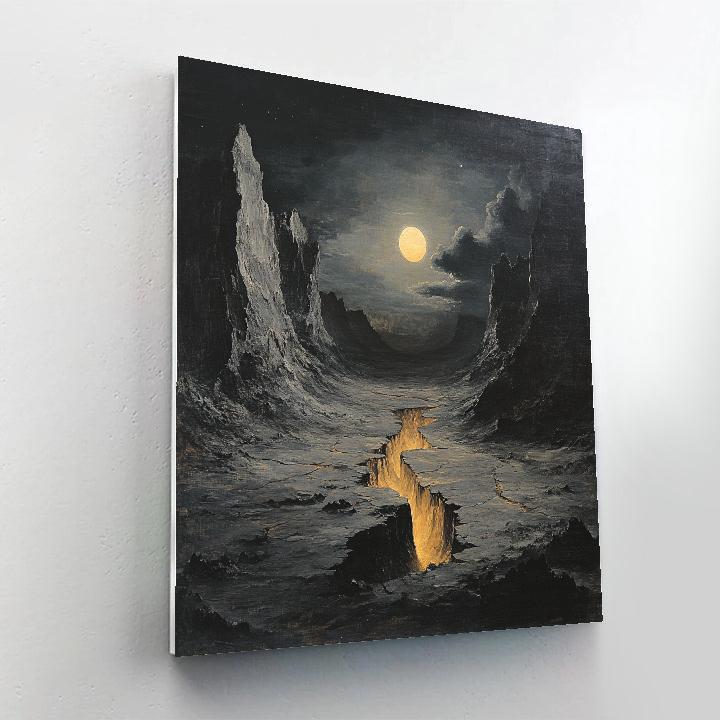 Francisco Goya Inspired Lunar Ravine With Ocher Rift painting number kit