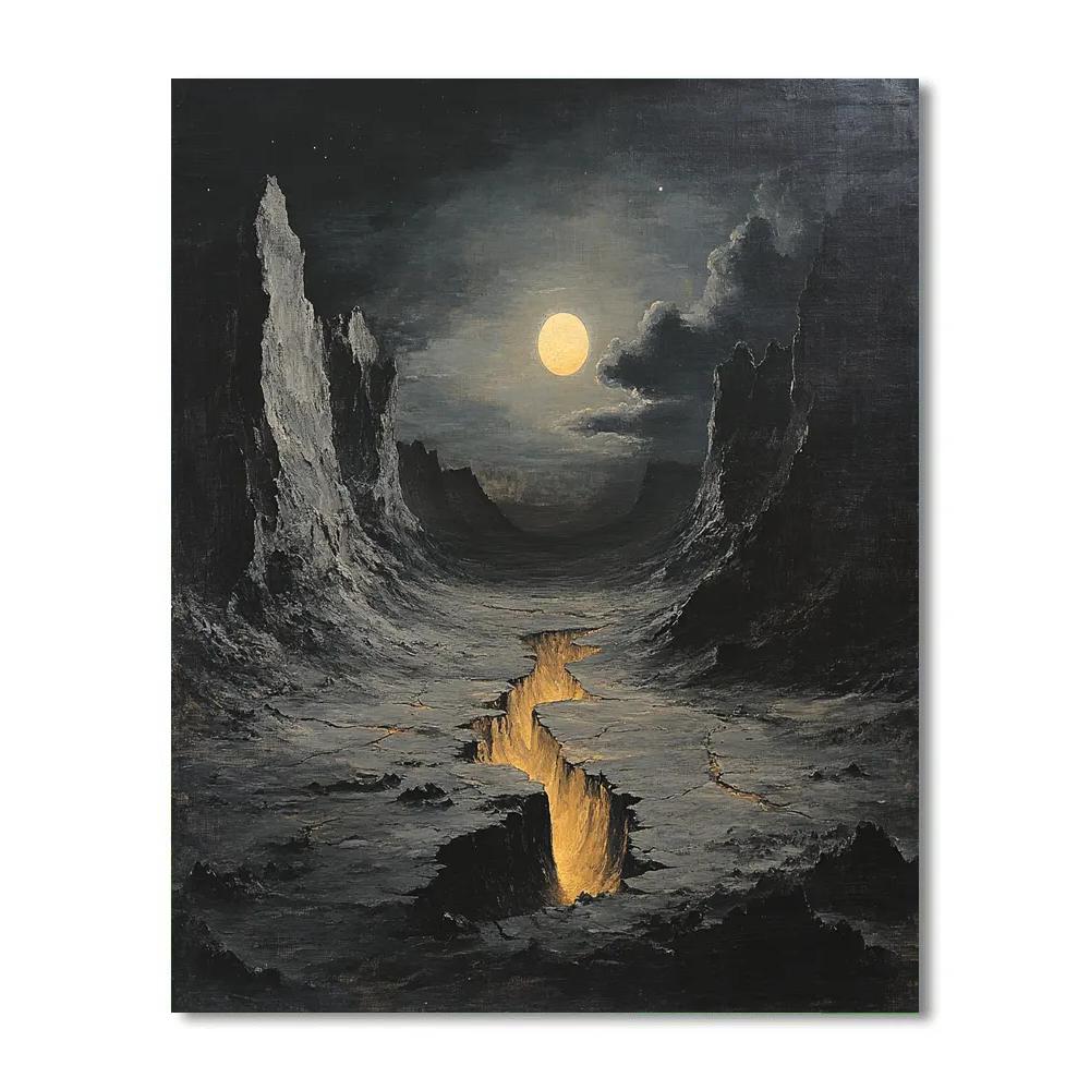 Francisco Goya Inspired Lunar Ravine With Ocher Rift painting number kit