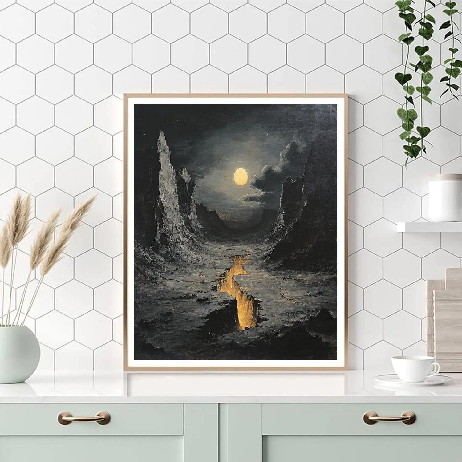 Francisco Goya Inspired Lunar Ravine With Ocher Rift painting number kit