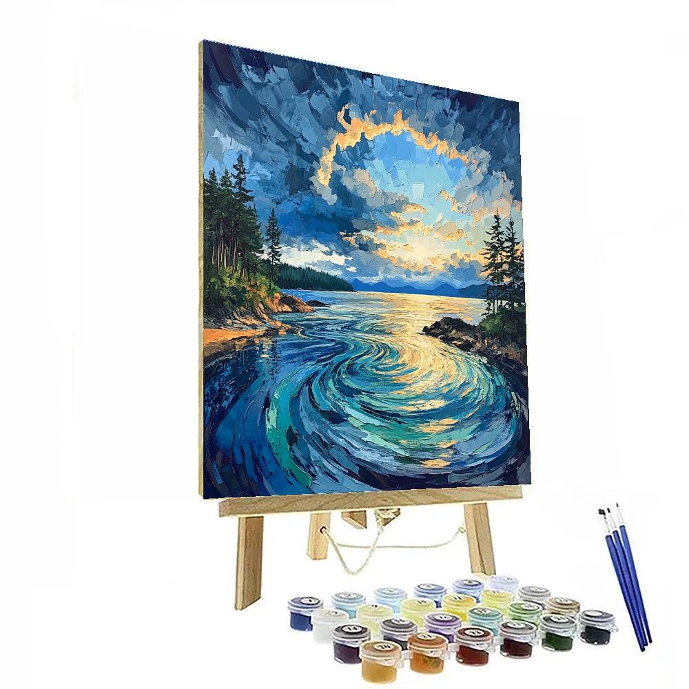 Emily Carr Inspired Stormlit Inlet Reverie paint by color