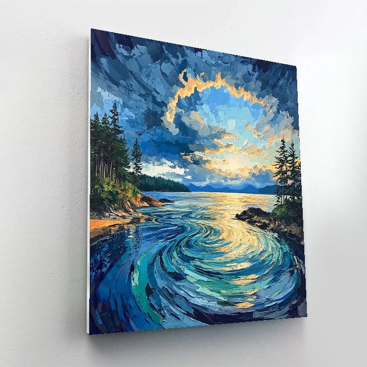 Emily Carr Inspired Stormlit Inlet Reverie paint by color