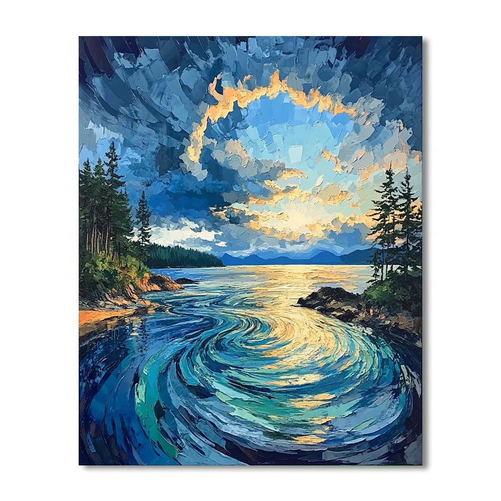 Emily Carr Inspired Stormlit Inlet Reverie paint by color