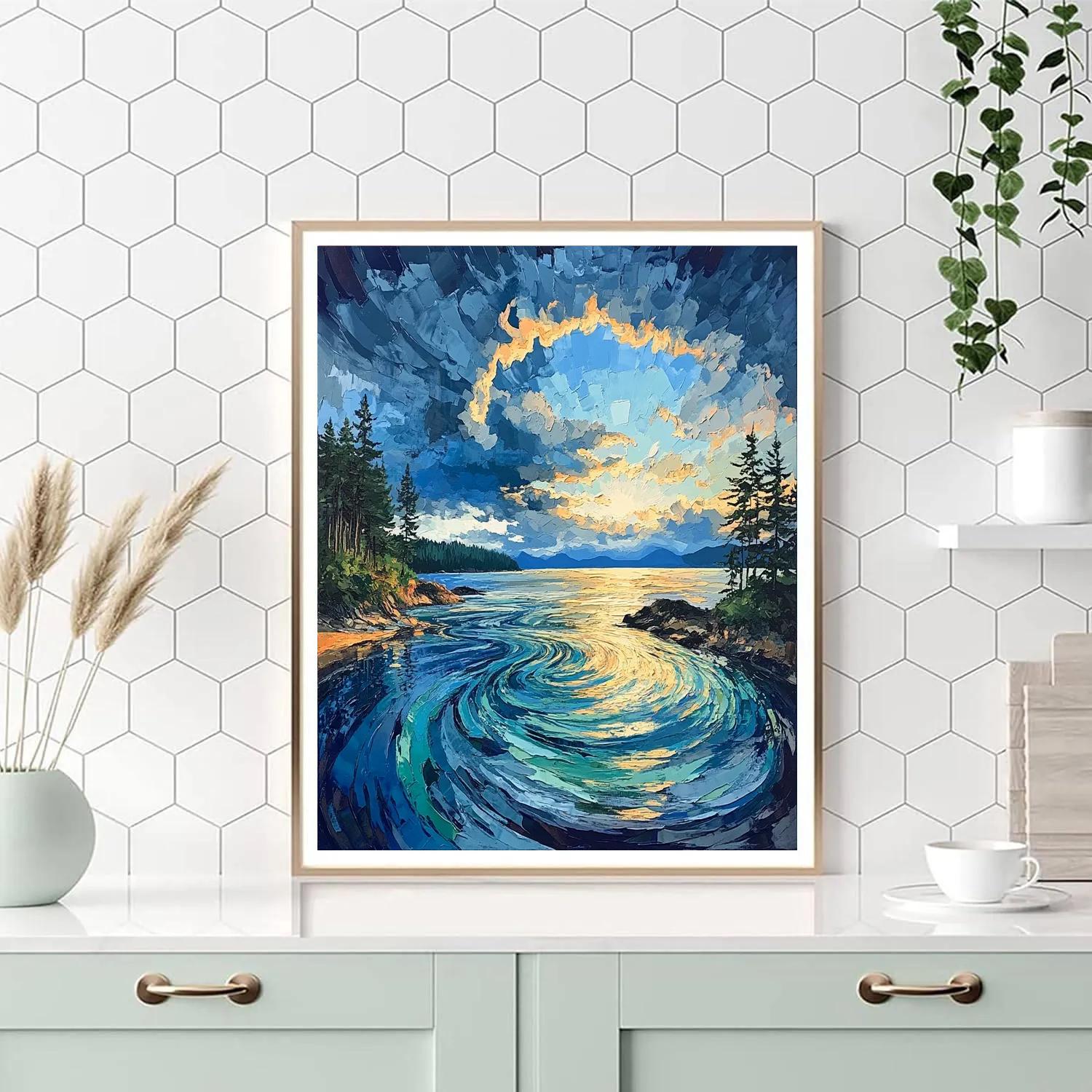 Emily Carr Inspired Stormlit Inlet Reverie paint by color