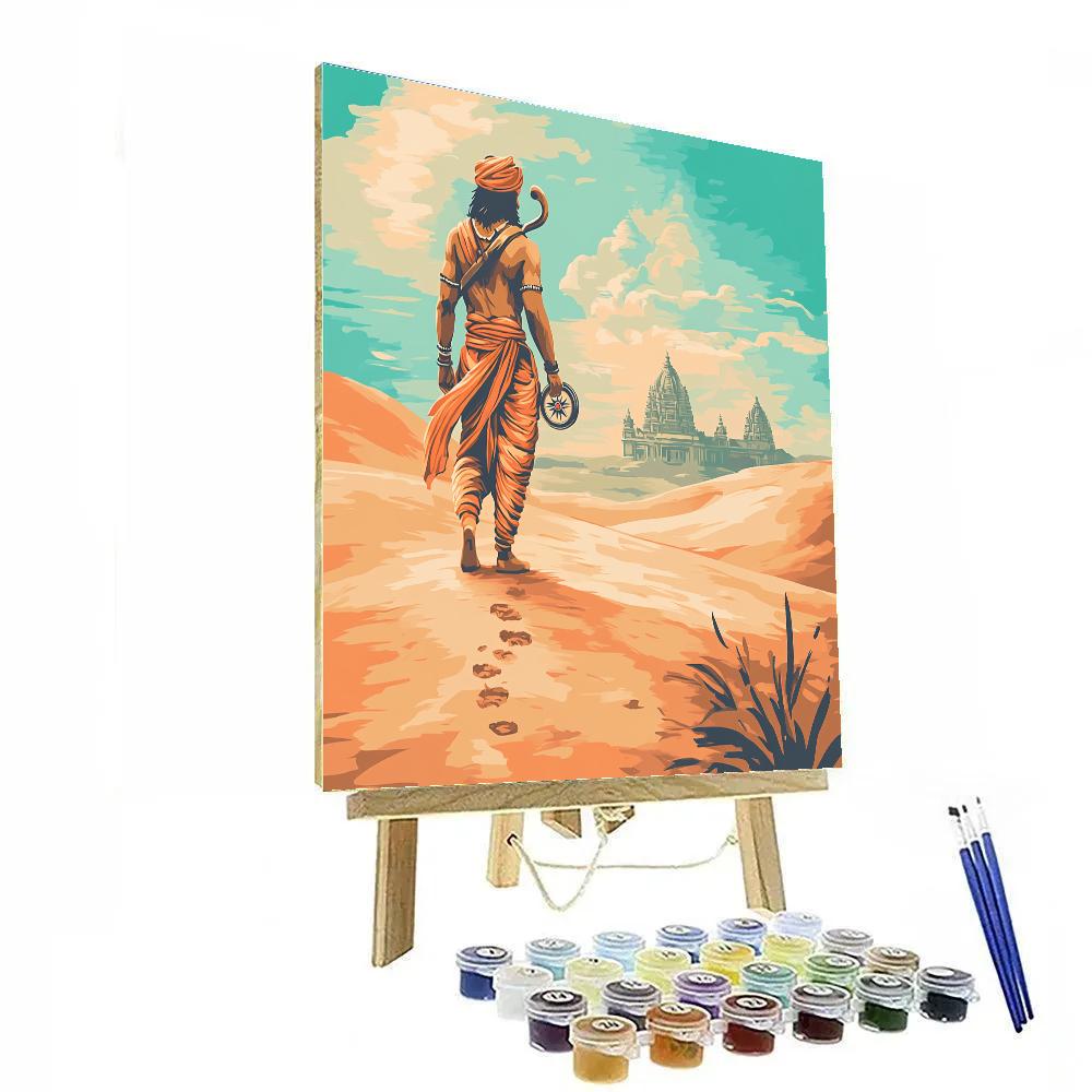 Hanuman Sand Dune Compass Pause paint by number