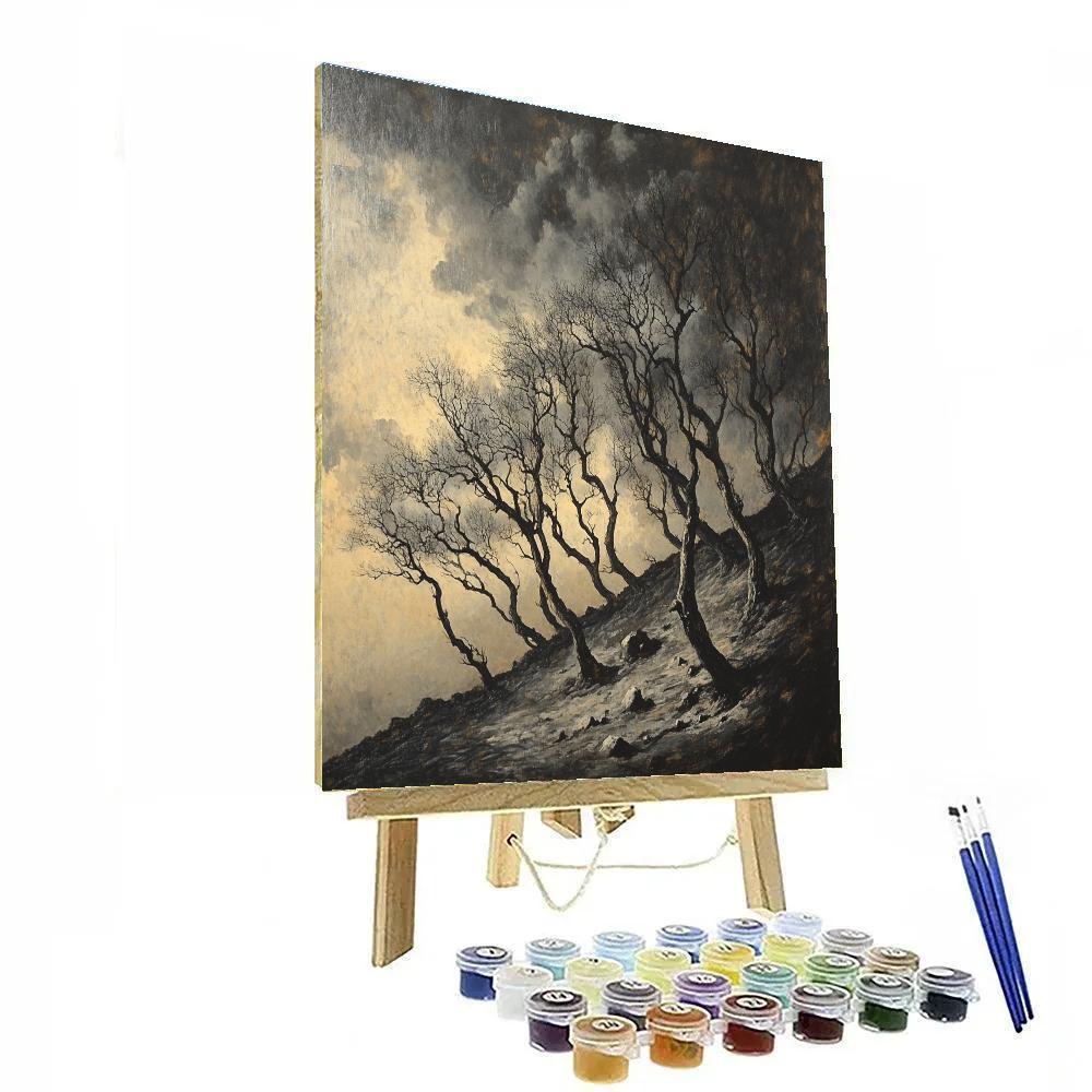 Francisco Goya Inspired Cinder Orchard Under Iron Sky paint by number