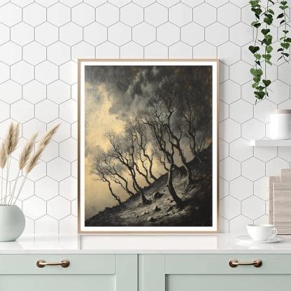 Francisco Goya Inspired Cinder Orchard Under Iron Sky paint by number