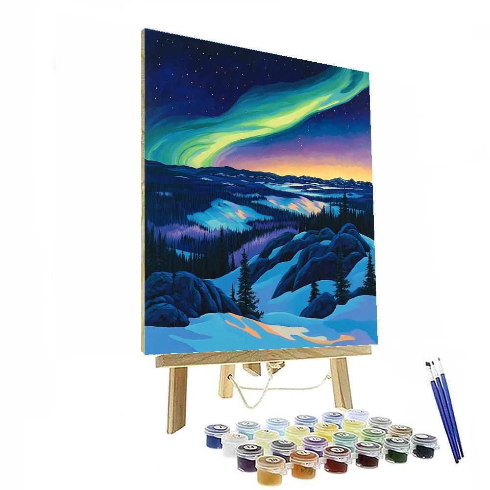 A.Y. Jackson Inspired Aurora Thaw Over Algoma Granite Number painting