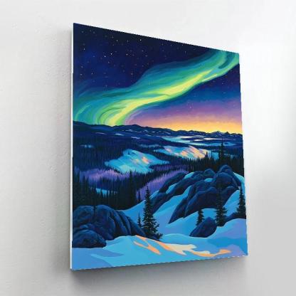 A.Y. Jackson Inspired Aurora Thaw Over Algoma Granite Number painting