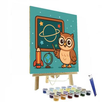 Comet Classroom Owl And The Planet Chalkboard Numbered painting kits