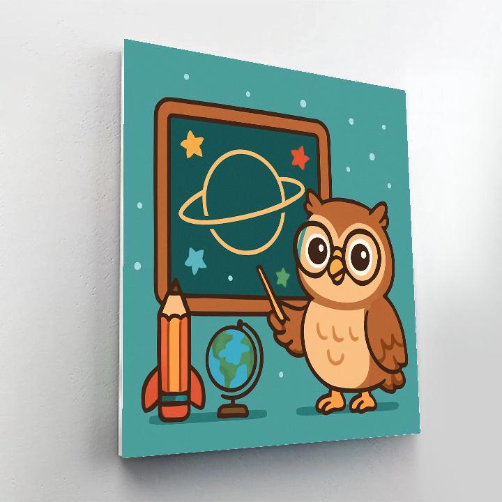 Comet Classroom Owl And The Planet Chalkboard Numbered painting kits