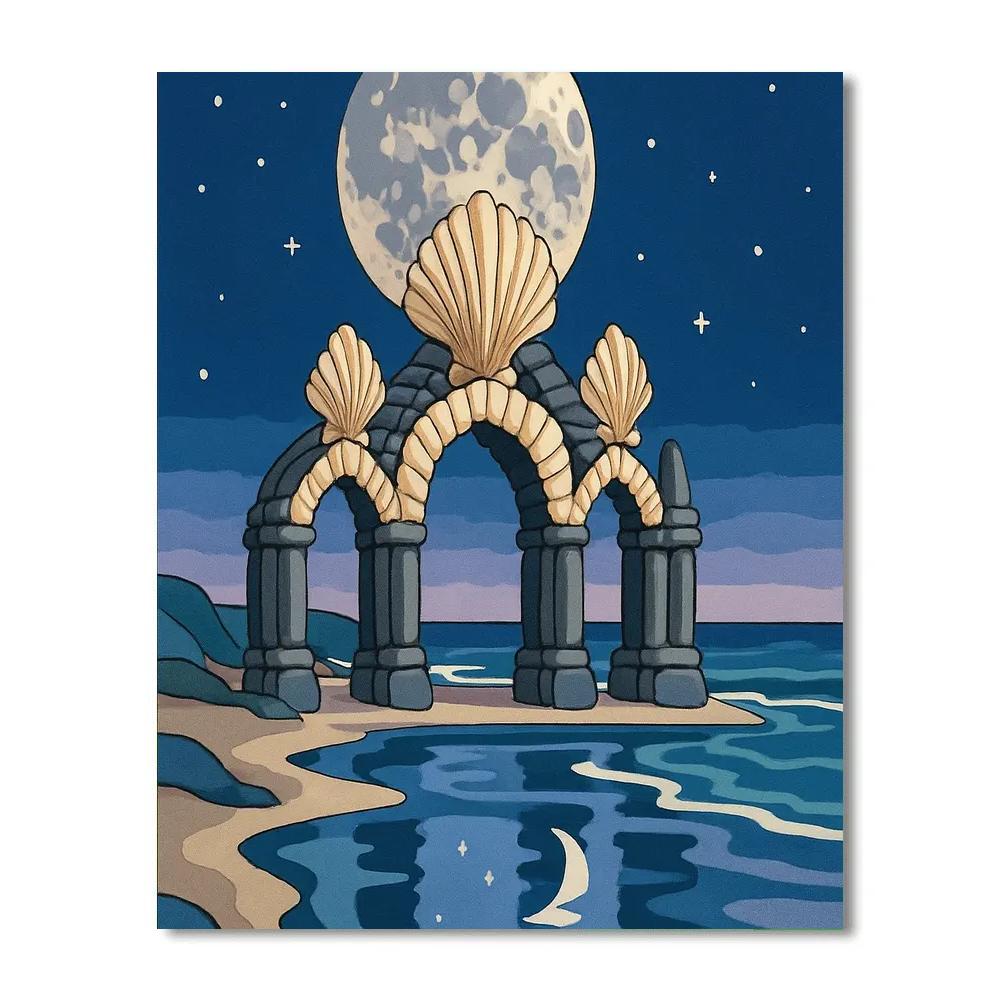 Cathedral Of Tides Under Moon Numbered painting kits