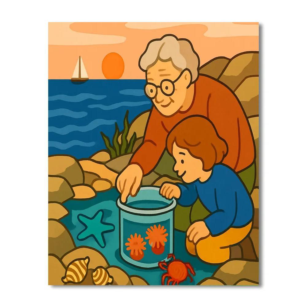 Beach Tidepool Observatory Painting by numbers kit