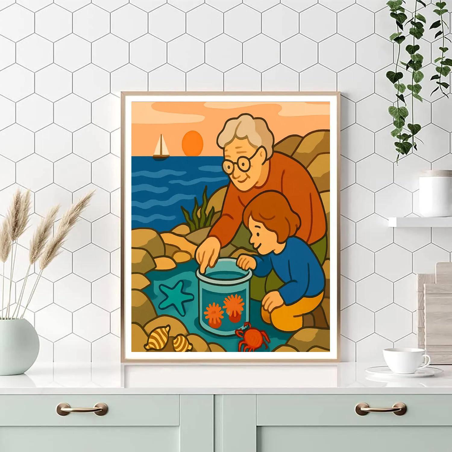 Beach Tidepool Observatory Painting by numbers kit