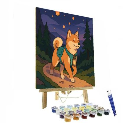 Lantern Festival Dog Trail Companion paint by number